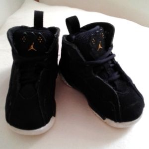 Kids Black Jordan High Top Sneakers